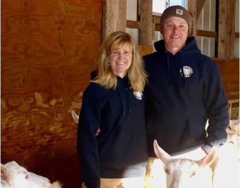 Ed and Dianna Fredrikson in their goat barn