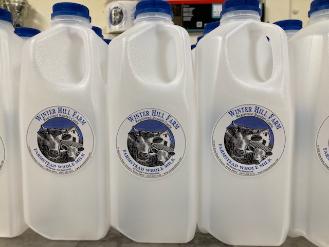 milk bottles at Winter Hill Farm