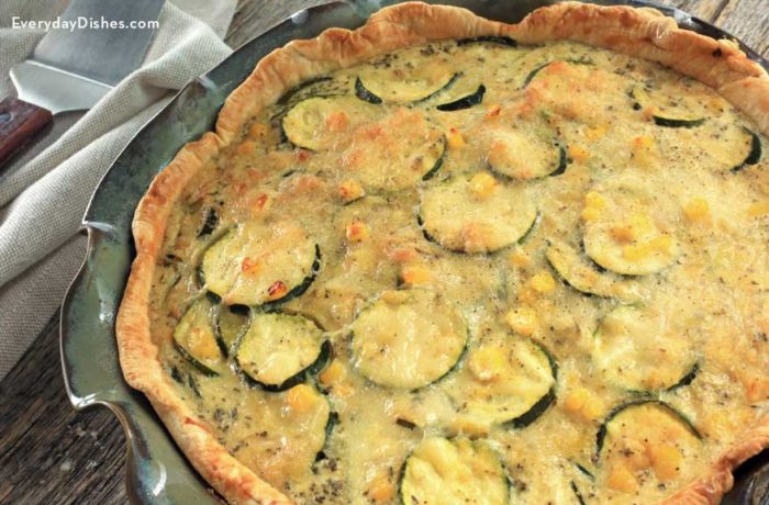 sweetcorn and zucchini pie - credit everyday dishes 