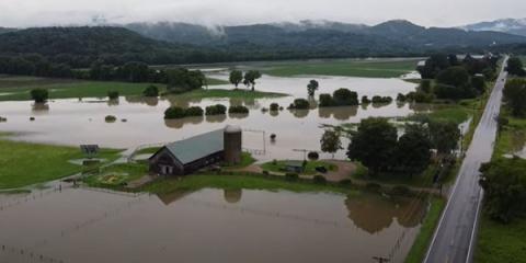 Flooded farm