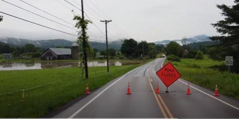 Flooded dairy farm