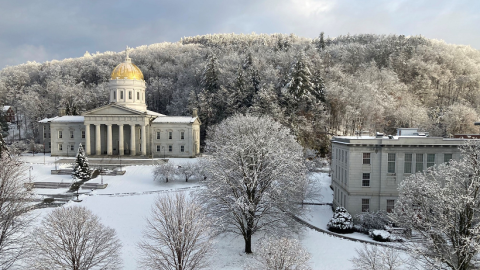 Vermont statehouse in winter 2023