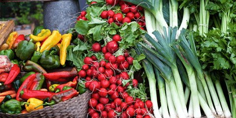 Vegetables at a farmers market